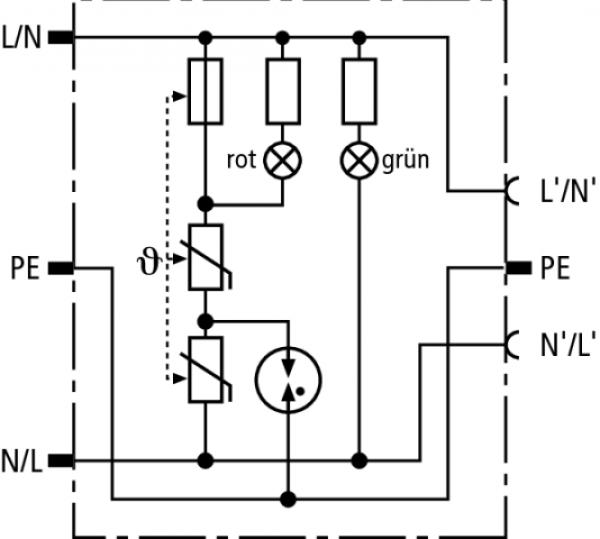 Dehn + Söhne DPRO 230 Überspannungsableiter Typ 3 230V AC DEHNprotector mit Schukostecksystem
