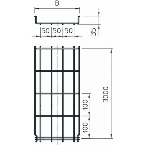 Obo Bettermann GRM 35 100 FT Gitterrinne GRM 35x100x3000, St, FT (Menge: 3 m je Bestelleinheit)