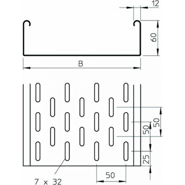 Obo Bettermann MKS 615 FS Kabelrinne MKS gelocht, mit Verbinder-Set 60x150x3000, St, FS (Menge: 3 m je Bestelleinheit)