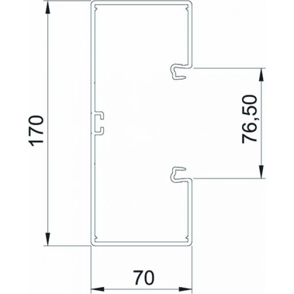 Obo Bettermann GK-70170RW Geräteeinbaukanal mit Bodenlochung 70x170x2000, PVC, reinweiß, RAL 90 (Menge: 2 m je Bestelleinheit)