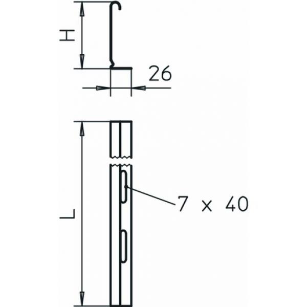 Obo Bettermann TSG 110 FS Trennsteg für Kabeltragsysteme 110x2995, St, FS (Menge: 3 m je Bestelleinheit)