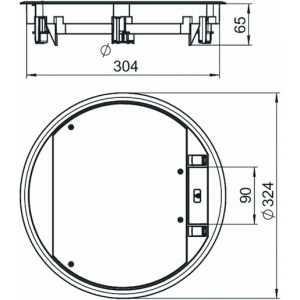 Obo Bettermann GESR9-2U12T 9011 Geräteeinsatz für Universalmontage 324x324x68, PA, graphitschwa