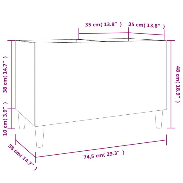 Plattenschrank Sonoma-Eiche 74,5x38x48 cm Holzwerkstoff