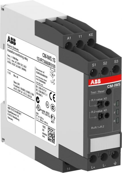 Abb CM-IWS.1S CM-IWS.1S Isolationsüberwachungsrelais 1We, 1-100kOhm, 24-240VAC/DC