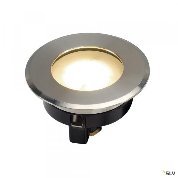 Slv 228412 DASAR® FLAT 80, Outdoor Bodeneinbauleuchte, LED, 3000K, IP67, rund, edels