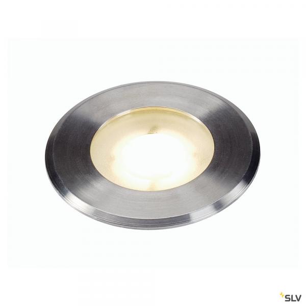 Slv 228412 DASAR® FLAT 80, Outdoor Bodeneinbauleuchte, LED, 3000K, IP67, rund, edels