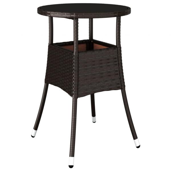 5-tlg. Garten-Bistro-Set mit Kissen Braun Poly Rattan