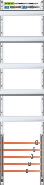 Abn VS17 Verteilerfeld 1V mit Schienen, AnKlemmen 1V5, 5-polig, BxH: 250x1050mm