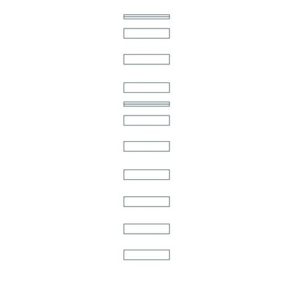 Abn VR19 Verteilerfeld 1V 9x Gerätetragschiene 1V9, 108TE, BxH: 250x1350mm