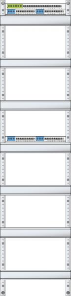 ARDEBO.de - VR17 Verteilerfeld 1V 7x Gerätetragschiene 1V7, 84TE, BxH: 250x1050mm