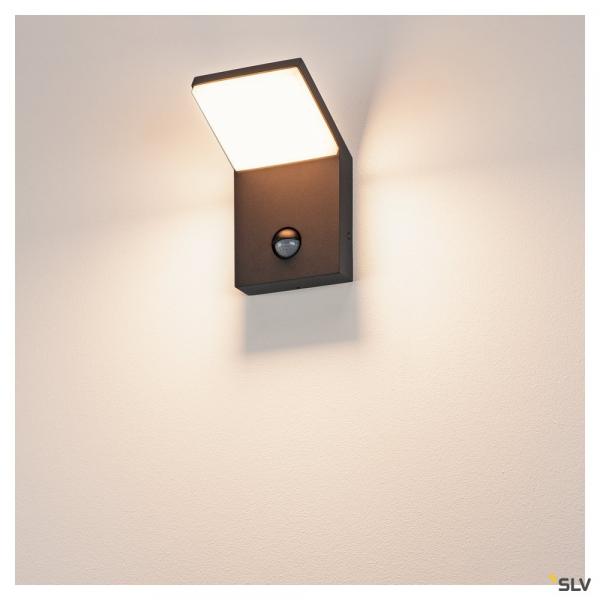 Slv 232915 ORDI SENSOR, Outdoor Wandleuchte, LED, 3000K, anthrazit, mit Sensor