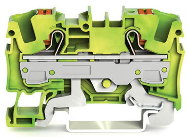 Wago 2206-1207 2-Leiter-Schutzleiterklemmemit Drücker6 mm²grün-gelb (Menge: 50 Stück je Bestelleinheit)