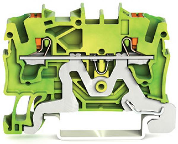 Wago 2202-1207 2-Leiter-Schutzleiterklemmemit Drücker2,5 mm²grün-gelb (Menge: 100 Stück je Bestelleinheit)