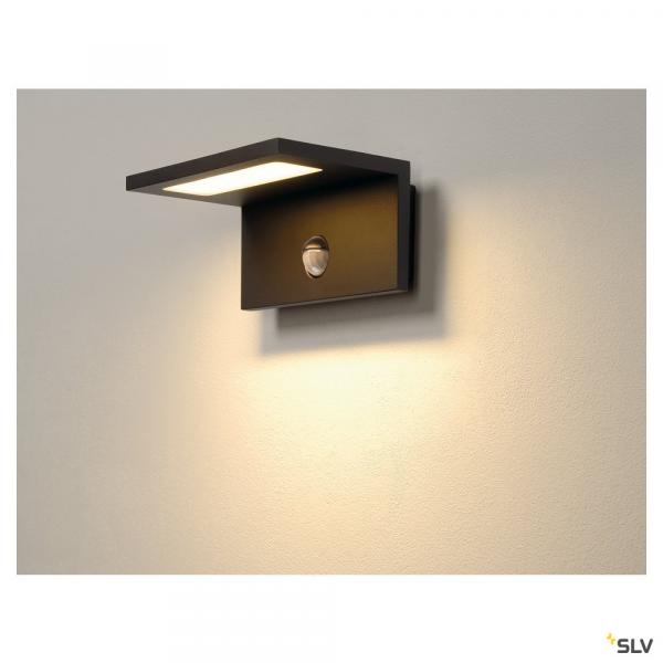 Slv 1001969 ANGOLUX SENSOR WL, LED Outdoor Wandaufbauleuchte, IP44, anthrazit, 3000K