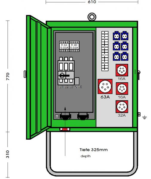 Elektra Tailfingen V 63N/A/6211-2 Verteilerschrank im Gehäuse aus verzin