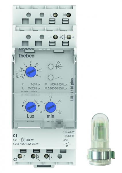 Theben LUNA 110 plus AL Dämmerungsschalter, Aufbau-Lichtsensor, 1 Kanal