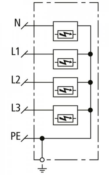 Dehn + Söhne DSH ZP B2 TNS 255 Kombi-Ableiter Typ1+2+3 DEHNshield ZP Basic 2 für TN-S-Systeme