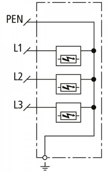 Dehn + Söhne DSH ZP B2 TNC 255 Kombi-Ableiter Typ1+2+3 DEHNshield ZP Basic 2 für TNC-Systeme
