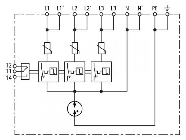 Dehn + Söhne DCOR 3P TT 275 FM Überspannungsableiter Typ 2+3 DEHNcord 3-phasig für Elektroins