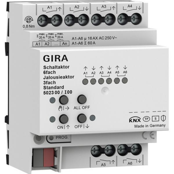 Gira 502300 Schalt-/Jal.aktor 6f/3f 16 A Std OneKNX REG