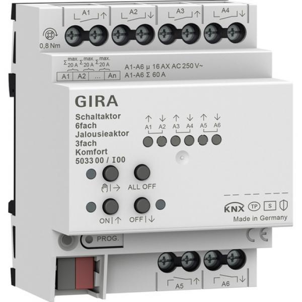 Gira 503300 Schalt-/Jal.aktor 6f/3f 16 A REG Kmf KNX Secure