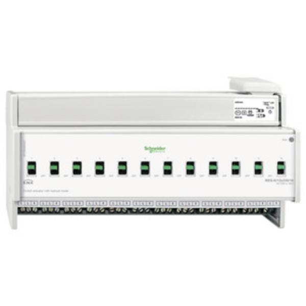 Schneider Electric MTN648493 Schaltaktor REG-K/12x230/16 mit Handbetätigung, lichtgrau