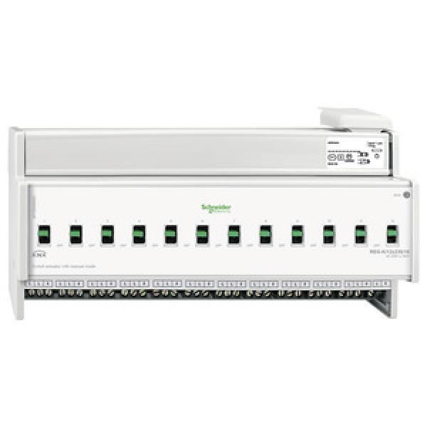 Schneider Electric MTN648493 Schaltaktor REG-K/12x230/16 mit Handbetätigung, lichtgrau