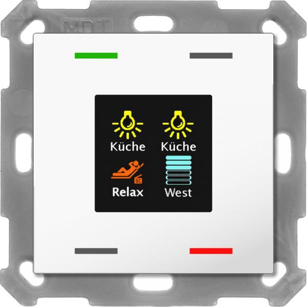 ARDEBO.de - BE-TAS55T4.01 Taster Smart 55 4-fach mit Farbdisplay und T-/F-Sensor, Reinweiß g