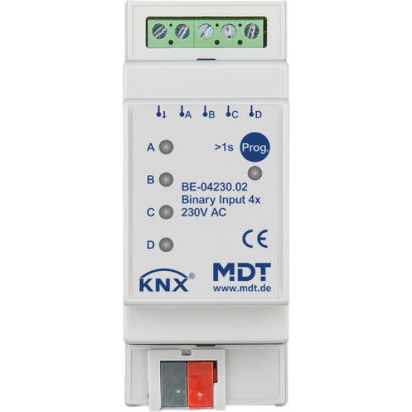 MDT technologies BE-04230.02 Binäreingang 4-fach, 2TE, REG, Ausführung 230 V AC