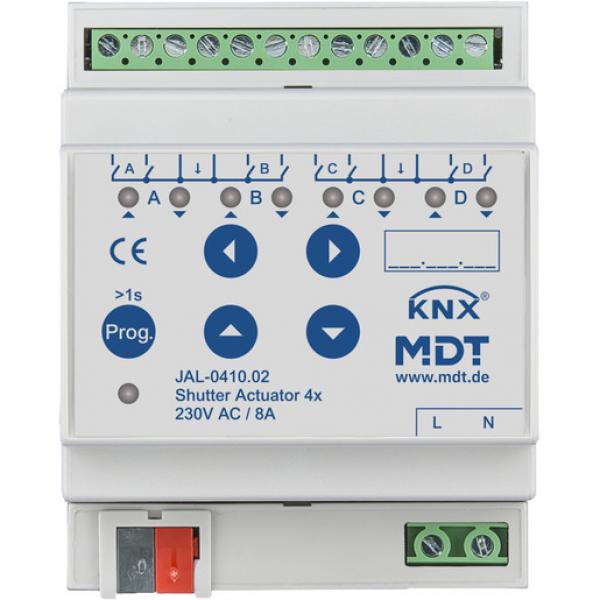 MDT technologies JAL-0410.02 Jalousieaktor 4-fach, 4TE, REG, 8 A, 230 V AC