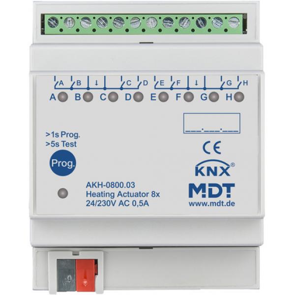 MDT technologies AKH-0800.03 Heizungsaktor 8-fach, 4TE, REG, 24-230 V AC