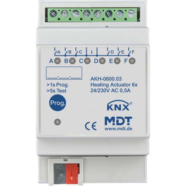 MDT technologies AKH-0600.03 Heizungsaktor 6-fach, 3TE, REG, 24-230 V AC