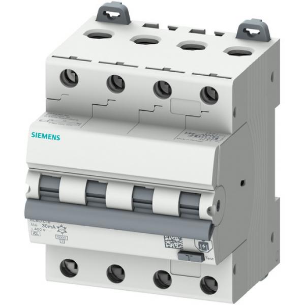 Siemens 5SU1346-7FP16 FI/LS-Schalter, 6 kA, 4P Typ A, 30 mA, C-Char, In: 16A Un: 400V