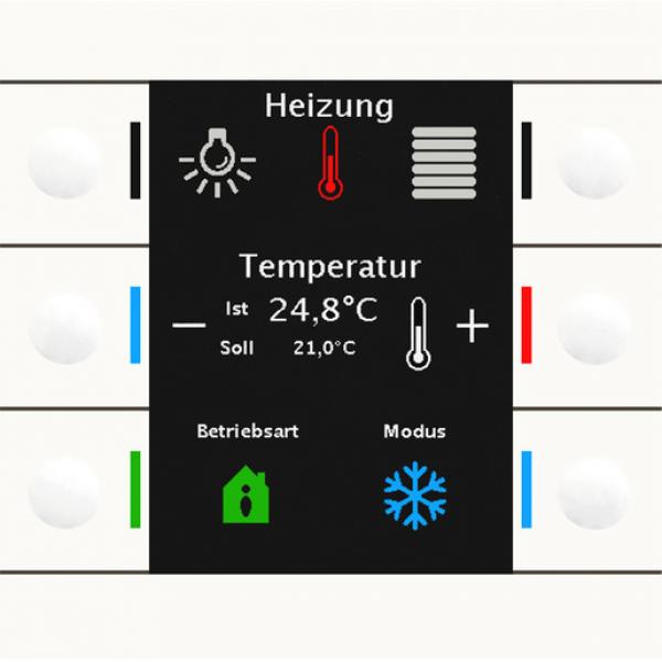 ARDEBO.de - BE-TAS86T.02 Taster Smart 86 mit Farbdisplay und Temperatursensor, Reinweiß glän