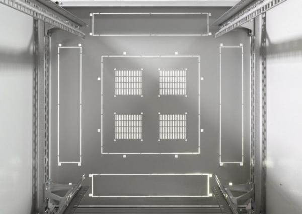 Newlec NNCSN42HE800800.01 Netzwerkschrank 42HE, 800x800mm, Fronttür Glas 1-tlg., Rücktü