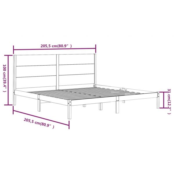 Massivholzbett Schwarz Kiefer 200x200 cm