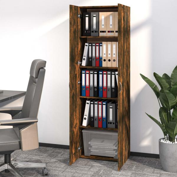 Büroschrank Räuchereiche 60x32x190 cm Holzwerkstoff