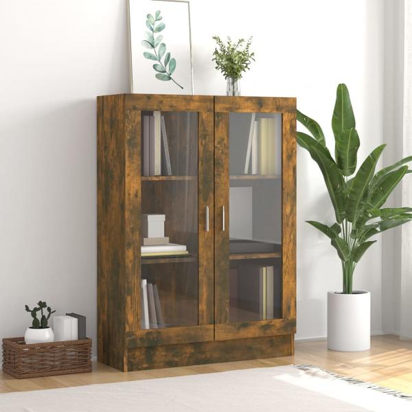 ARDEBO.de - Vitrinenschrank Räuchereiche 82,5x30,5x115 cm Holzwerkstoff