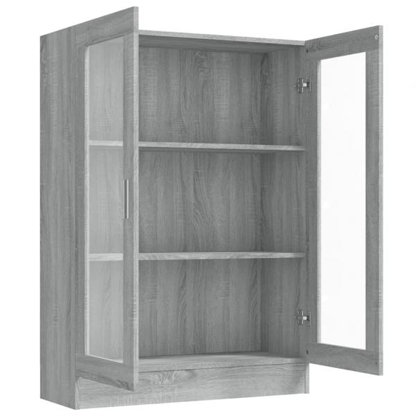 Vitrinenschrank Grau Sonoma 82,5x30,5x115 cm Holzwerkstoff