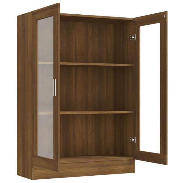 Vitrinenschrank Braun Eiche-Optik 82,5x30,5x115cm Holzwerkstoff