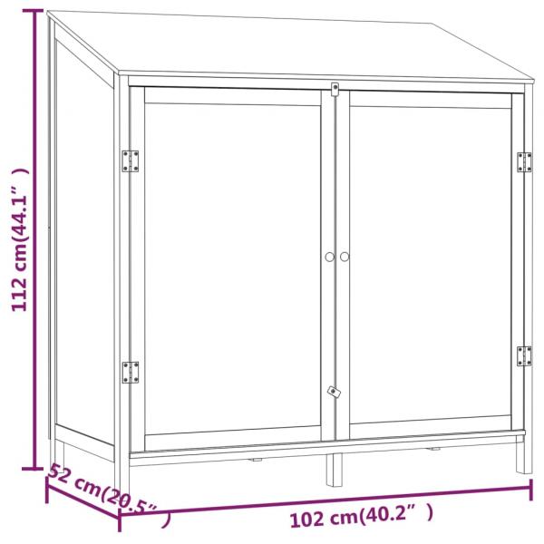 Geräteschuppen Braun 102x52x112 cm Massivholz Tanne