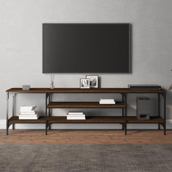 ARDEBO.de - TV-Schrank Braun Eichen-Optik 161x35x45cm Holzwerkstoff & Eisen