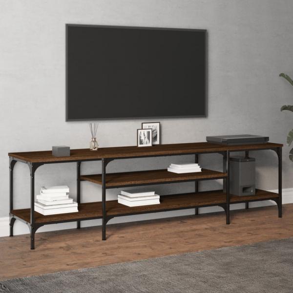 TV-Schrank Braun Eichen-Optik 161x35x45cm Holzwerkstoff & Eisen