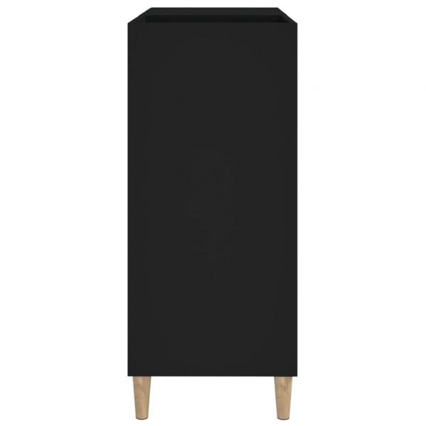 Plattenschrank Schwarz 84,5x38x89 cm Holzwerkstoff