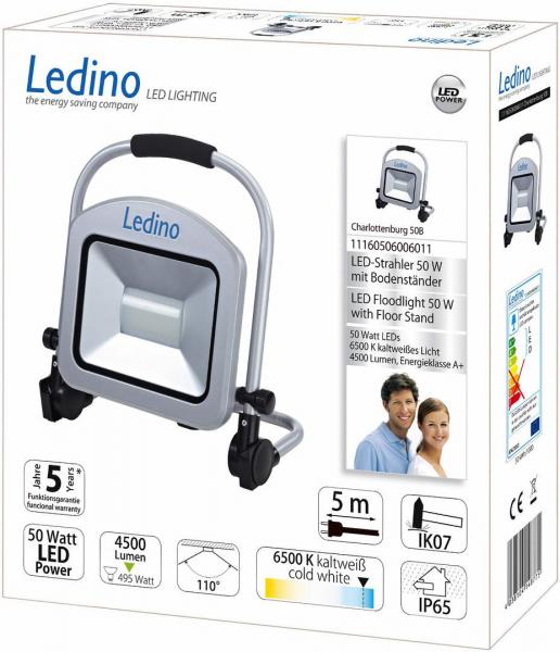 Ledino Charlottenburg 50B LED-Standstrahler, 50W, 6500K, silber (11160506006011)