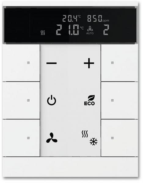 ARDEBO.de Busch-Jaeger SBC/U6.0.11-84 Raumtemperaturregler mit CO2/Feuchte-Sensor und Bedienfunktion 6-fach (2CKA006330A0009)