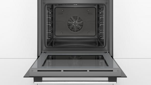 Bosch HBA530BR1 Serie 2 EEK: A Einbaubackofen, 59,4cm breit, 71 L, 3D Heißluft, EcoClean Direct, edelstahl