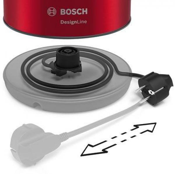 Bosch TWK3P424 Wasserkocher, 2400W, 1,7L, Anti-Rutsch-Füße, Easy storage, 360° kabellos, rot