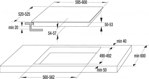 Gorenje ECT643BX HiLight Autarkes Glaskeramik Kochfeld, 60cm breit, Sicherheitsabschaltfunktion, Timer, schwarz