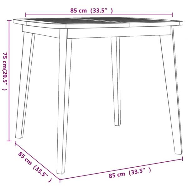 Gartentisch 85x85x75 cm Massivholz Akazie